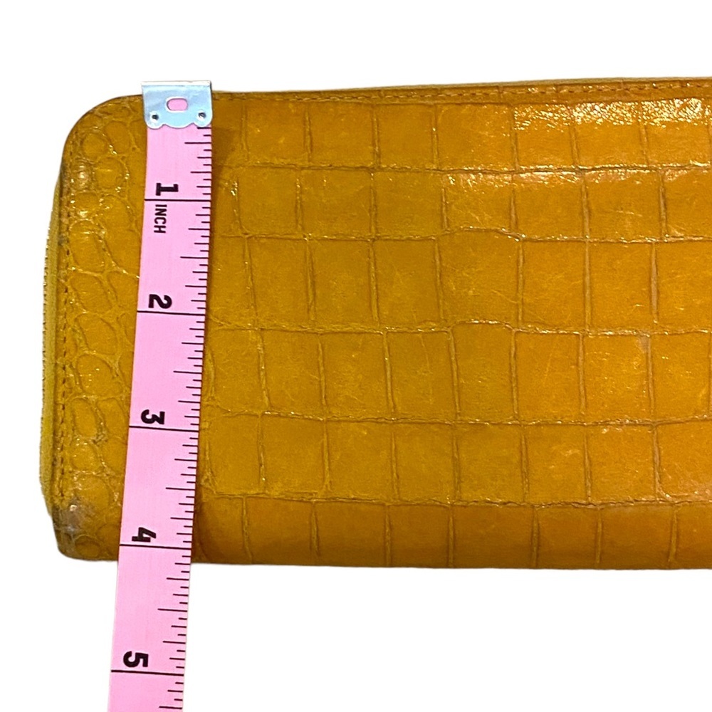 Miu Miu yellow leather croc embossed zippy zip around Long wallet - Picture 10 of 16